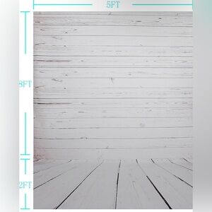 Vinyl Plastic White Wood Floor Background Screen for Photo Video Studio Shooting
